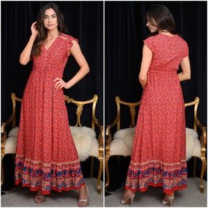 Boho Gypsy Style Red Dress